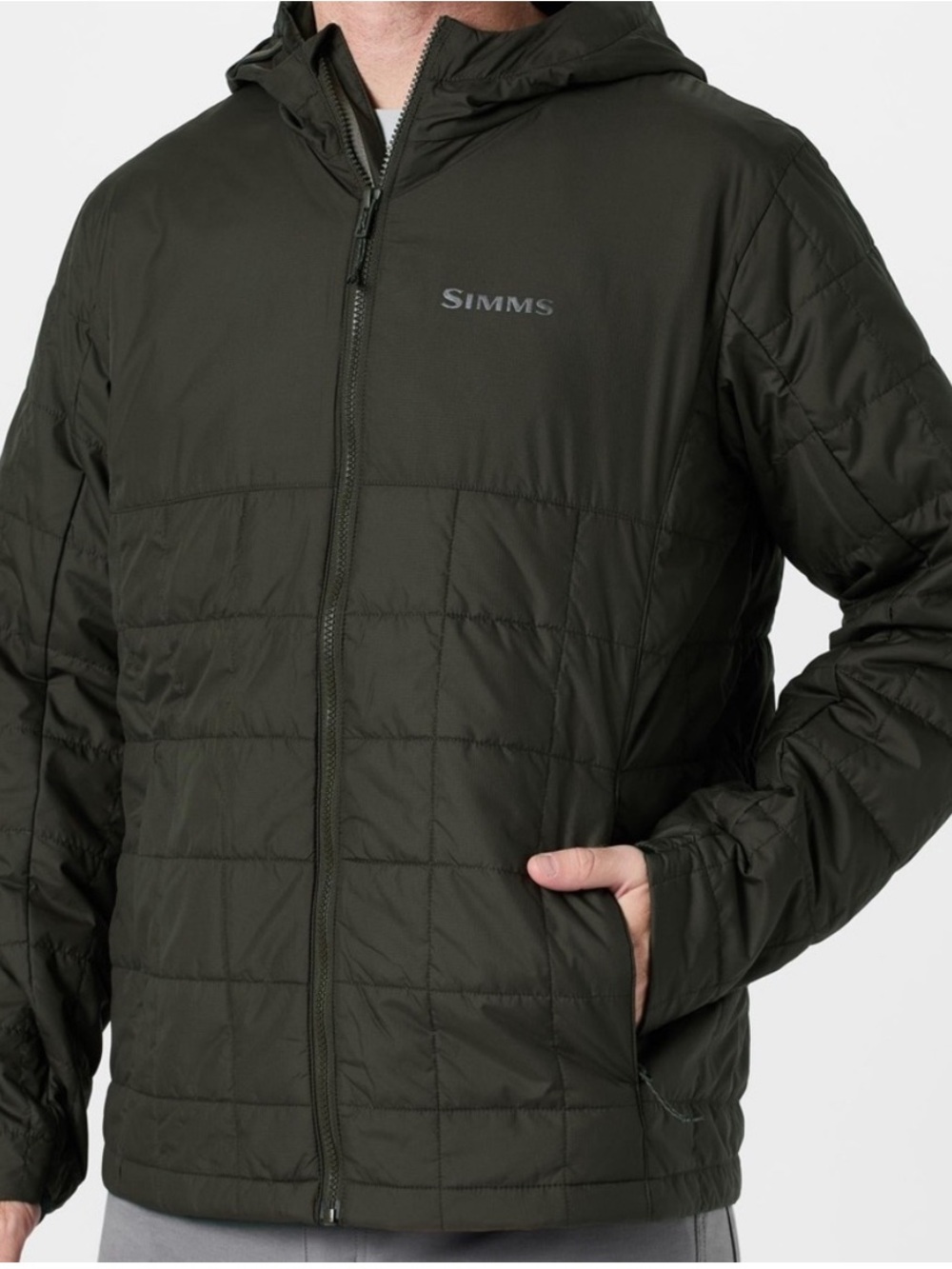 Simms Men's Hooded Puffer Jacket — Black